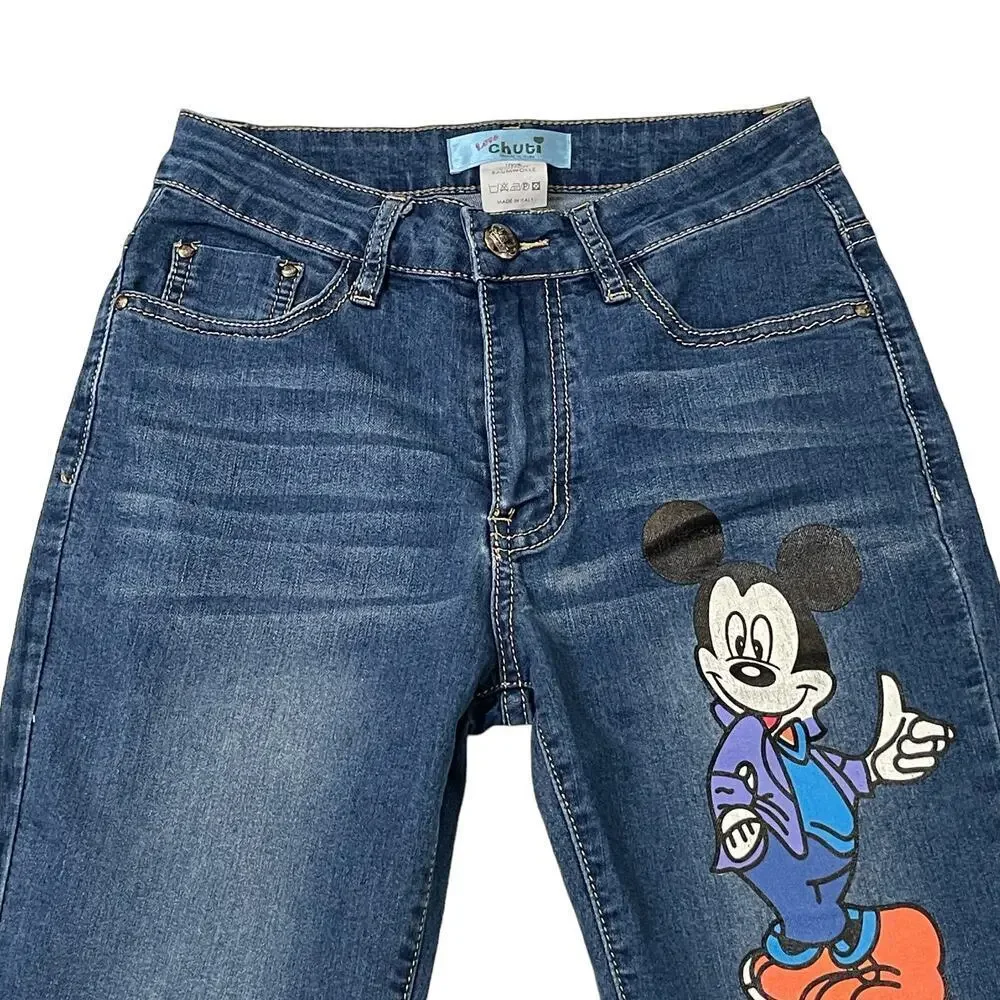 Love Chuti Youth Girls Mickey Mouse Jeans Size M